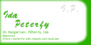 ida peterfy business card